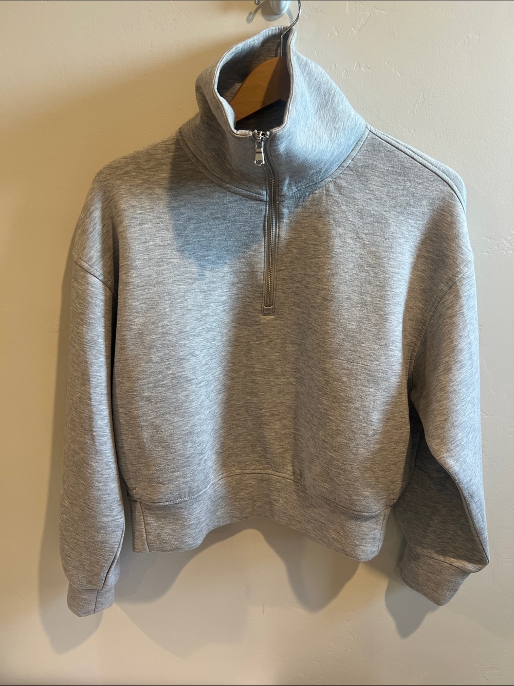 Old Navy Light Gray Half-Zip Pullover Sweatshirt